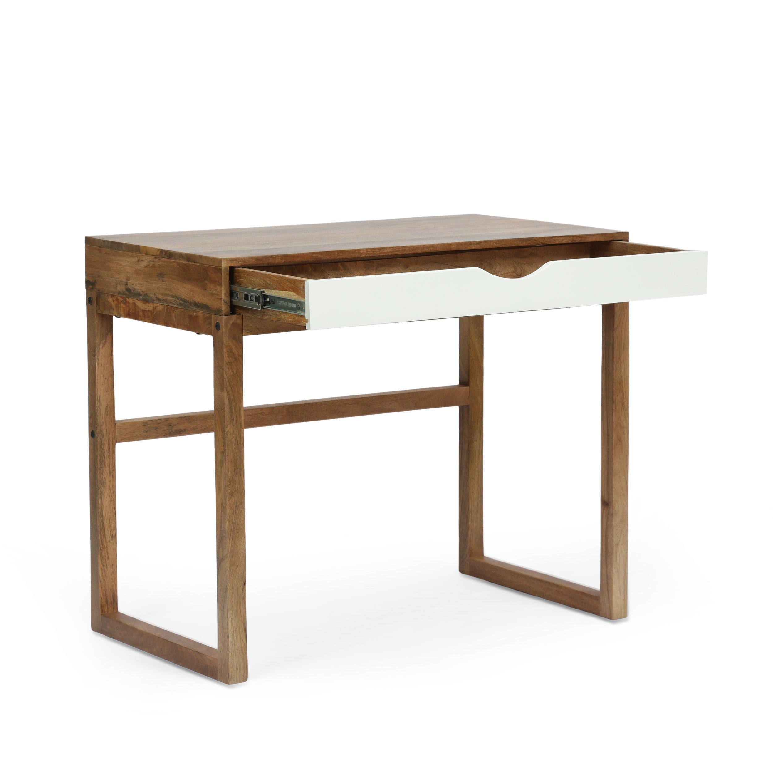 Contemporary Office Desk Mango Wood with drawer - Natural