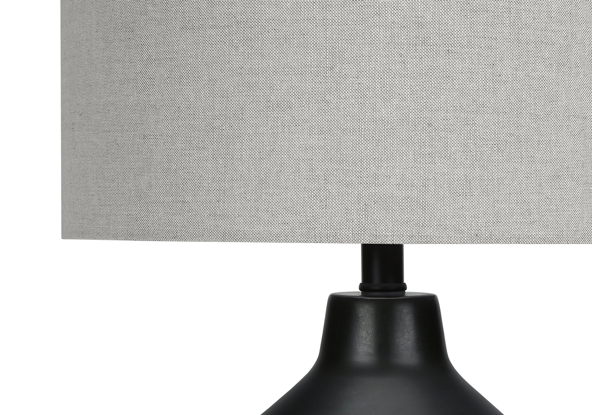 24"H, Table Lamp, Black Concrete, Grey Shade, Contemporary
