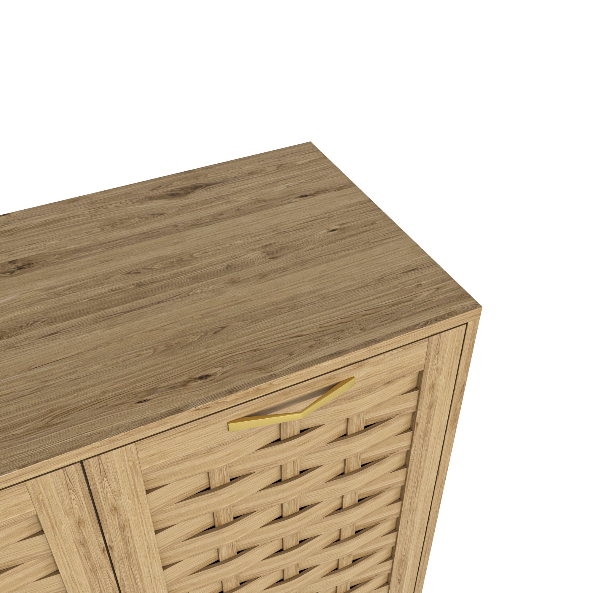 Storage Cabinet with 3 Doors, Wood Sideboard Buffet with Adjustable Shelf, Anti-tip Kit Accent Cabinet