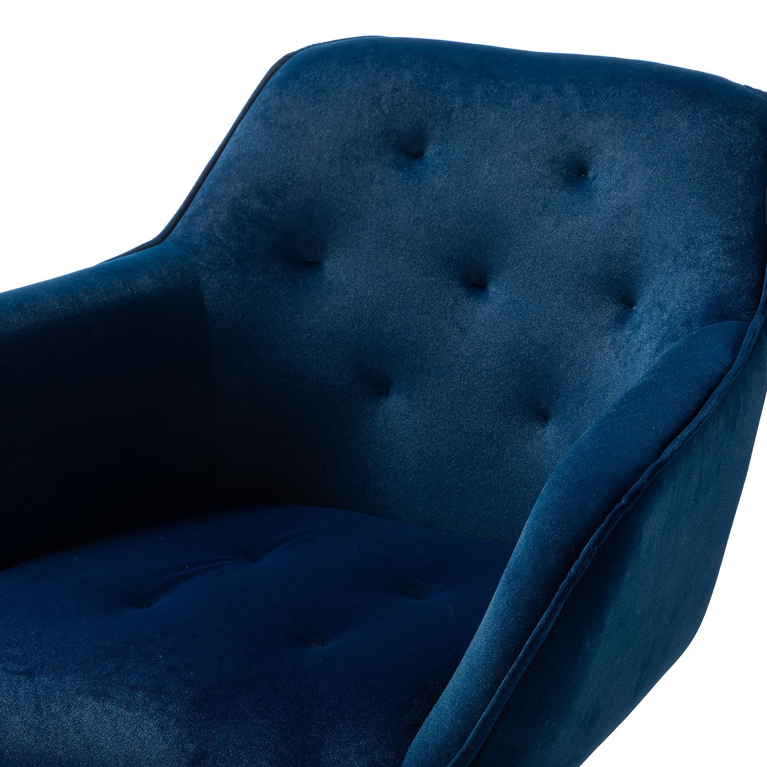 Task Chair With Tufted Back and Golden Base - Navy