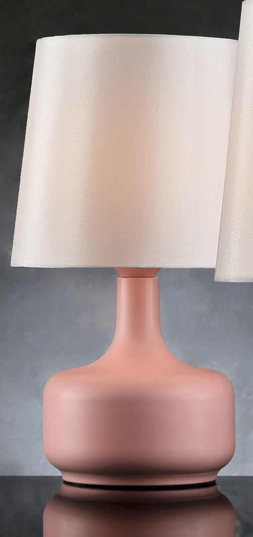 17.25" Tall Modern Mid-Century Touch On Table Lamp, Powder Pink