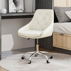 Set of 2 Chairs, Modern Velvet Fabric with Chrome Legs - Beige