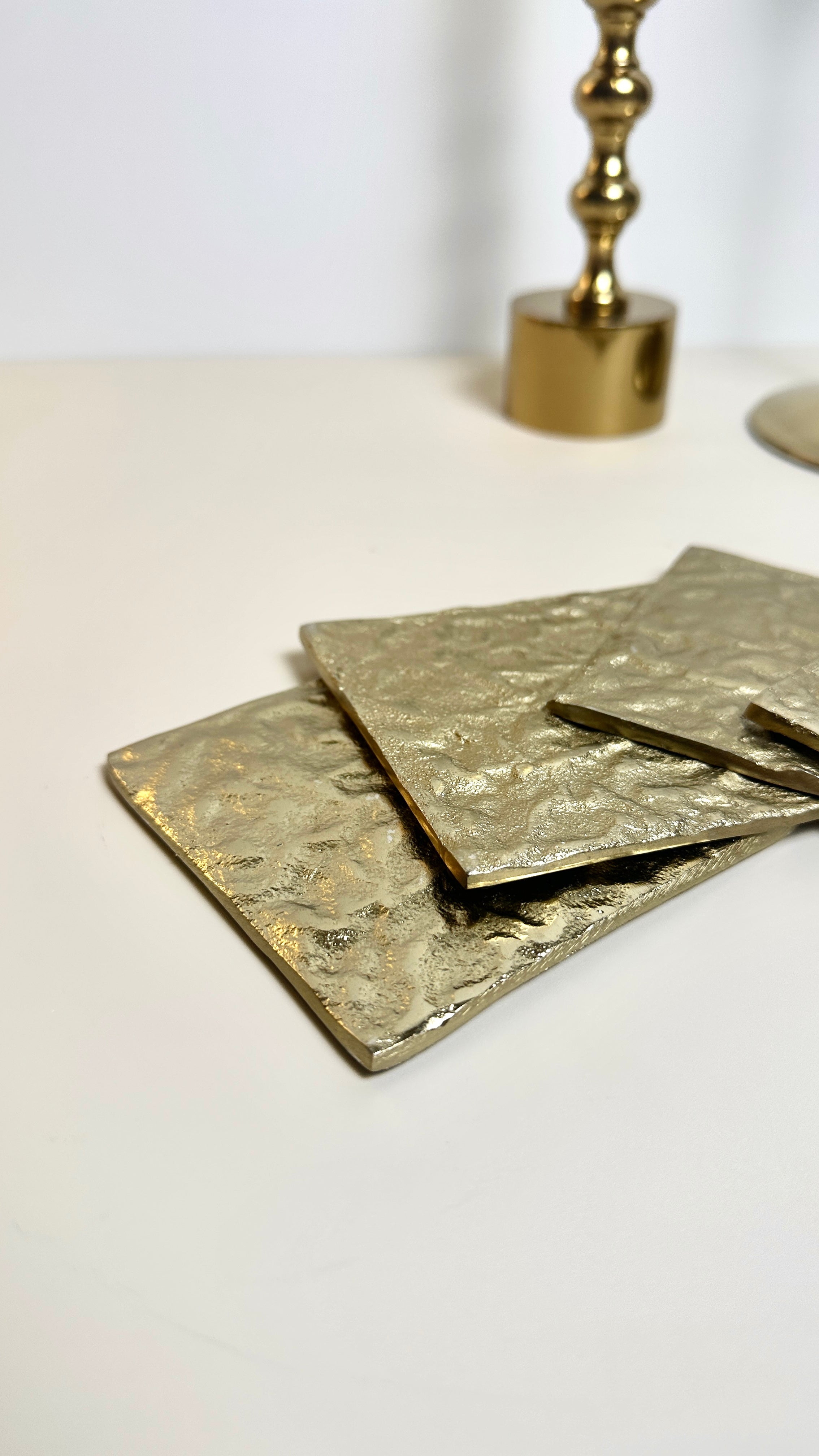 Luxury Metal Gold Coaster Set of 4