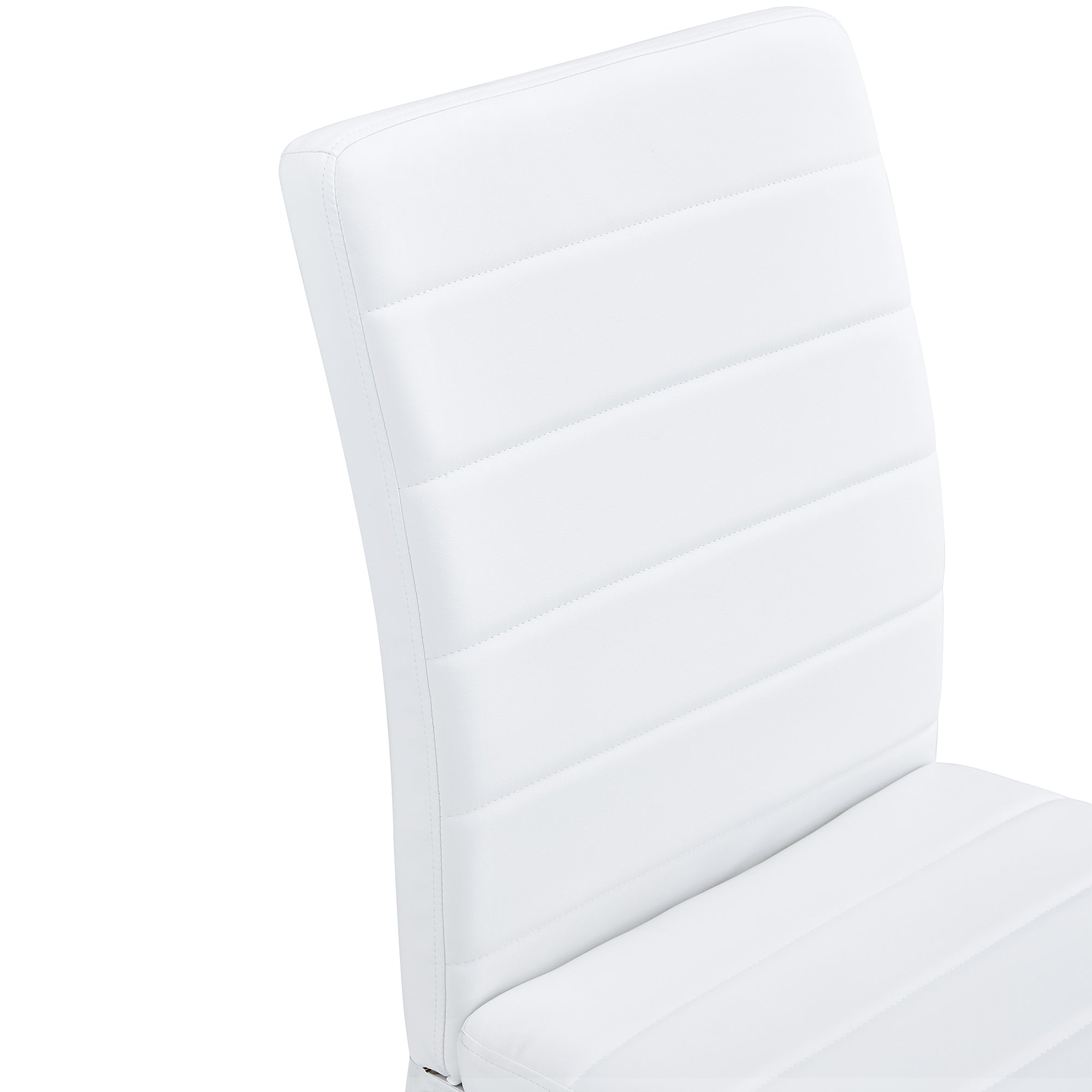 Dining Table Chairs Set for 4, Rectangular Dining Room Table Set, Faux Marble Modern Dining Table & Leather Chairs for Kitchen Dining Room, White