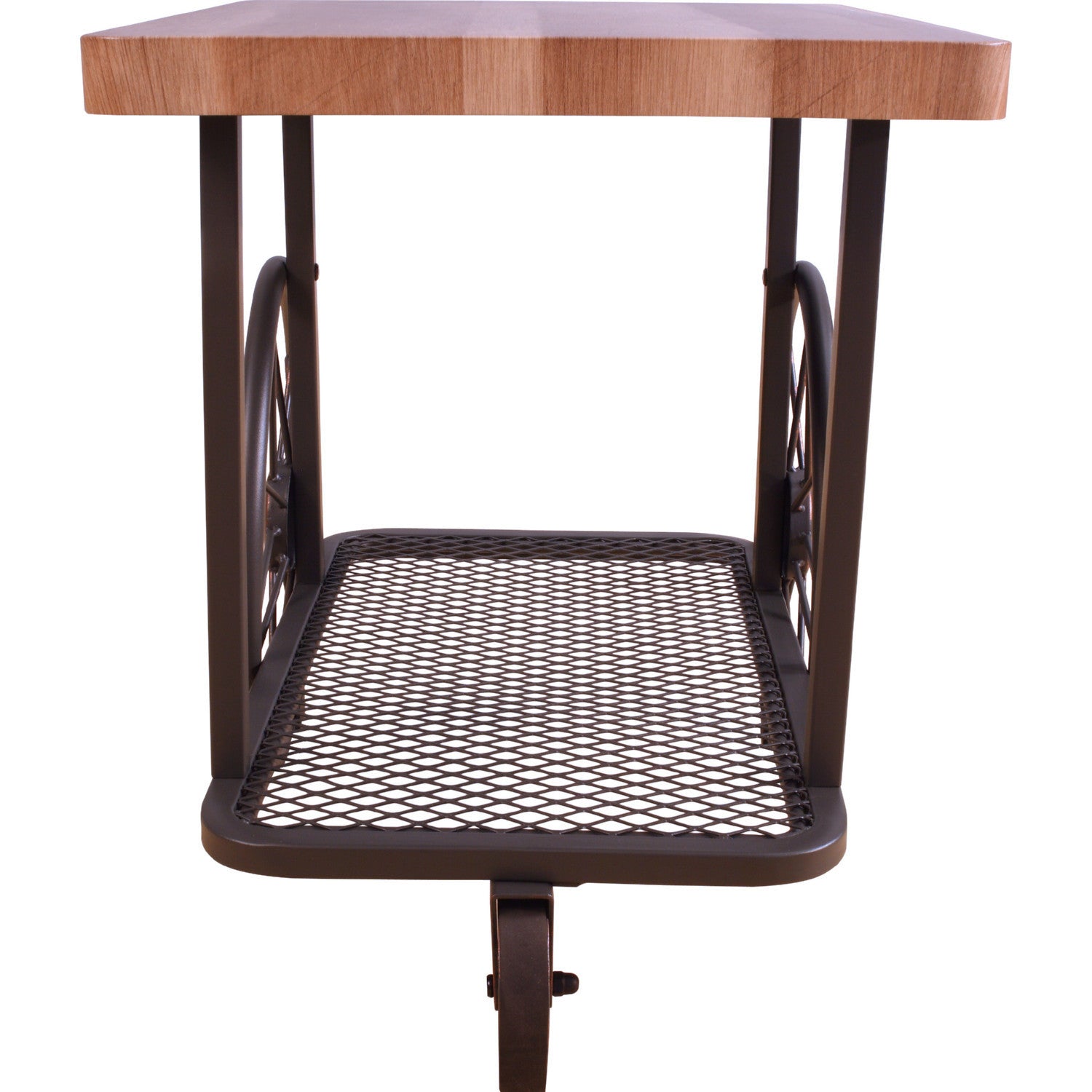 French Antique Style End Table in Oak & Antique Gray