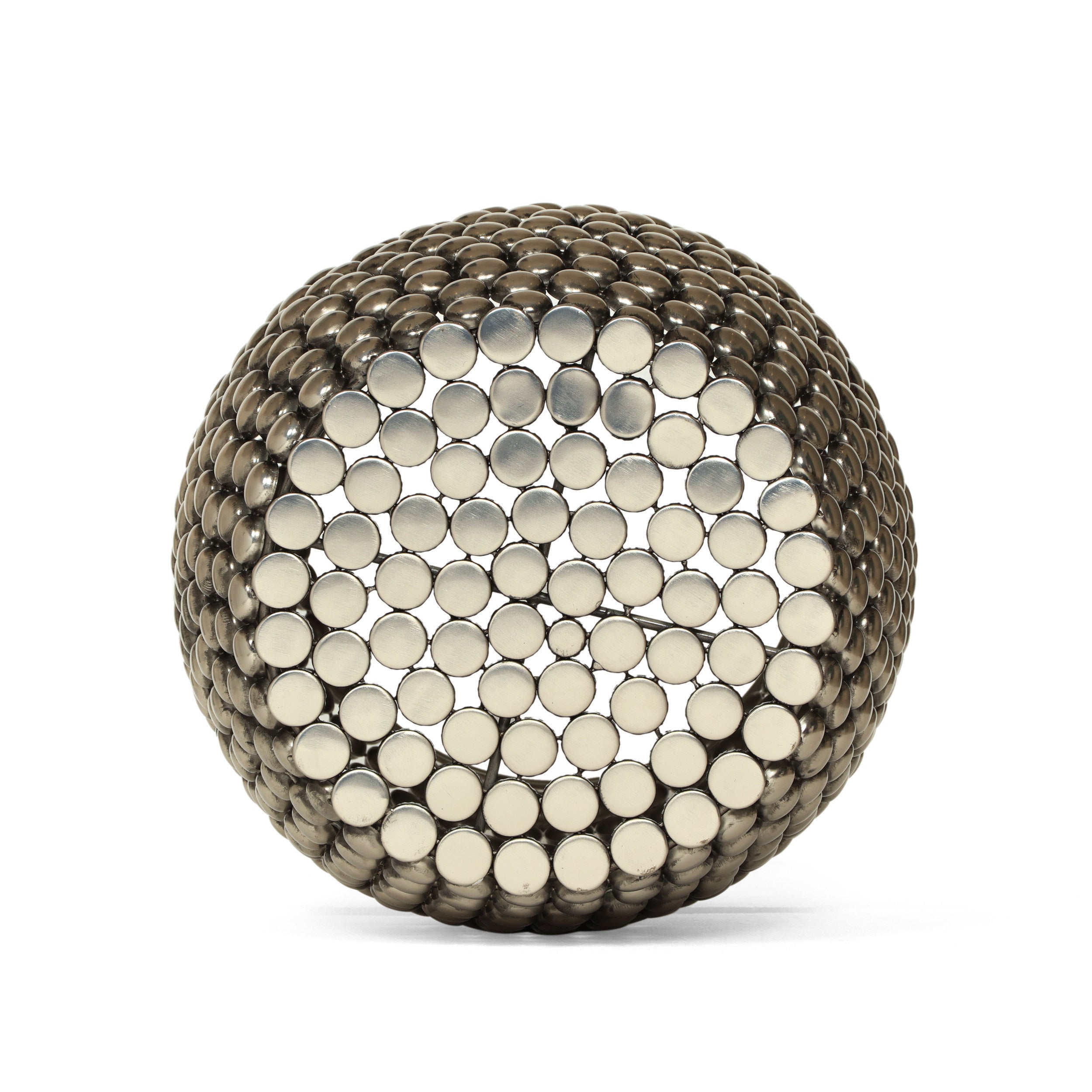 Barrel Shape Metallic Colors Side Table - Nickel Iron
