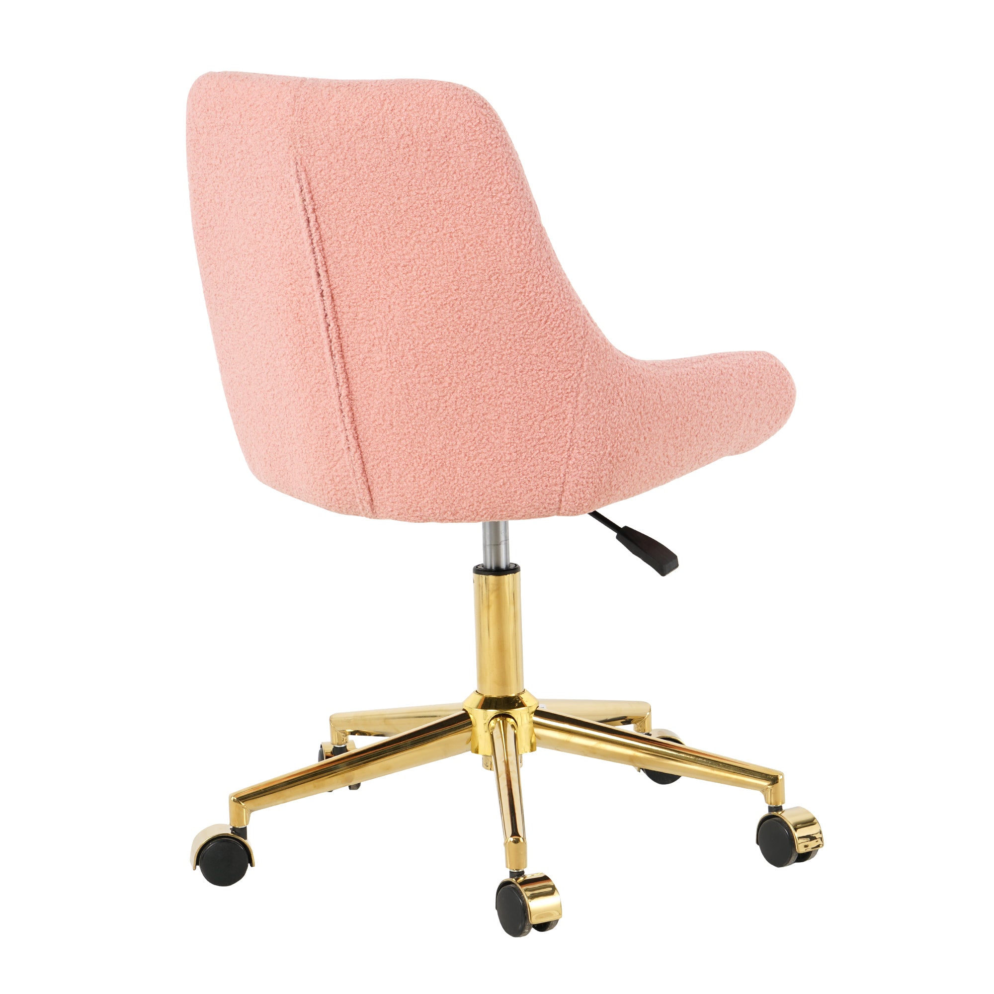 Modern Teddy Fleece Fabric with Gold Legs - Pink