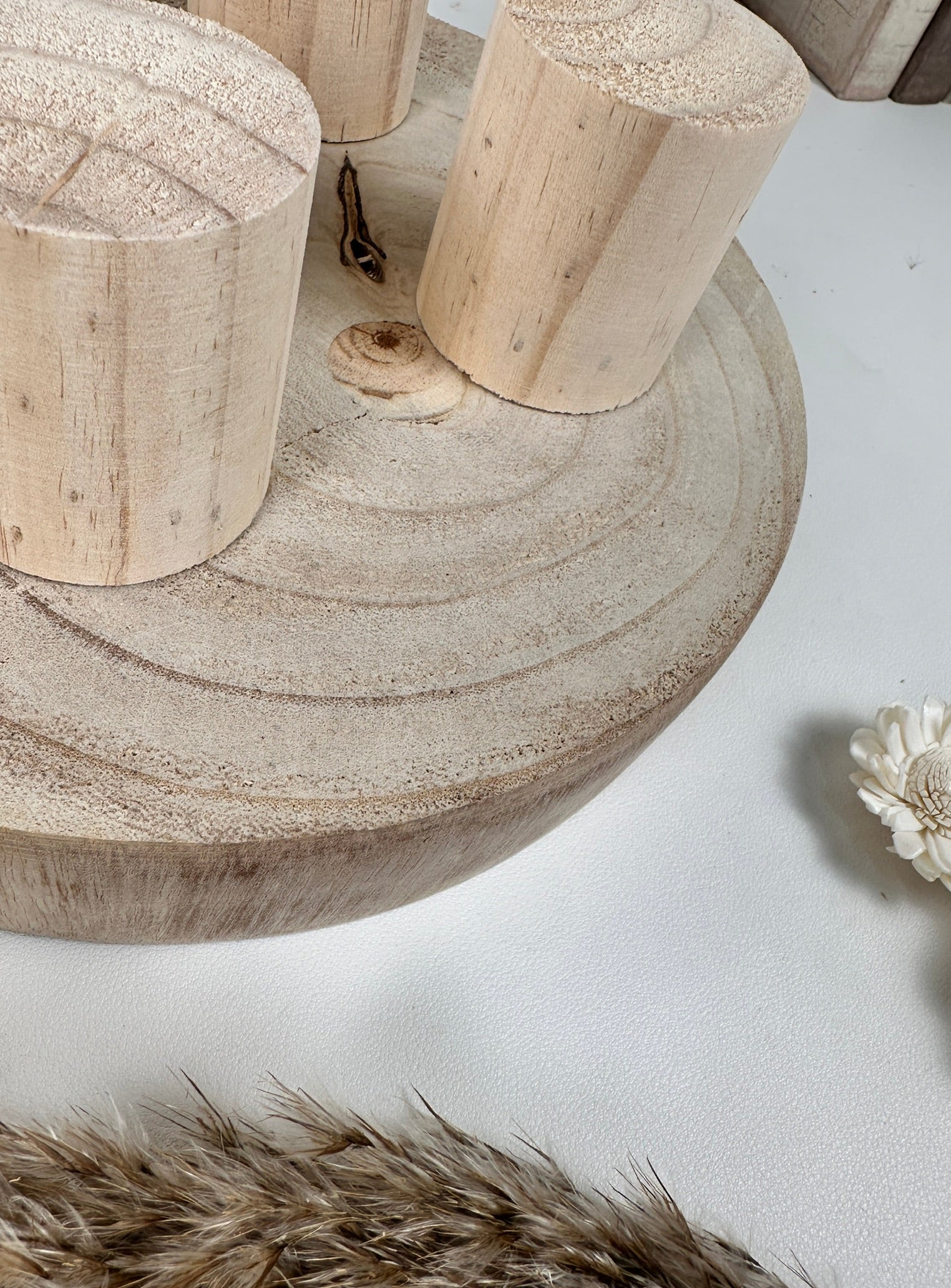 Boho Minimalist Rustic Paulownia Wood Tray 10" long- Beige