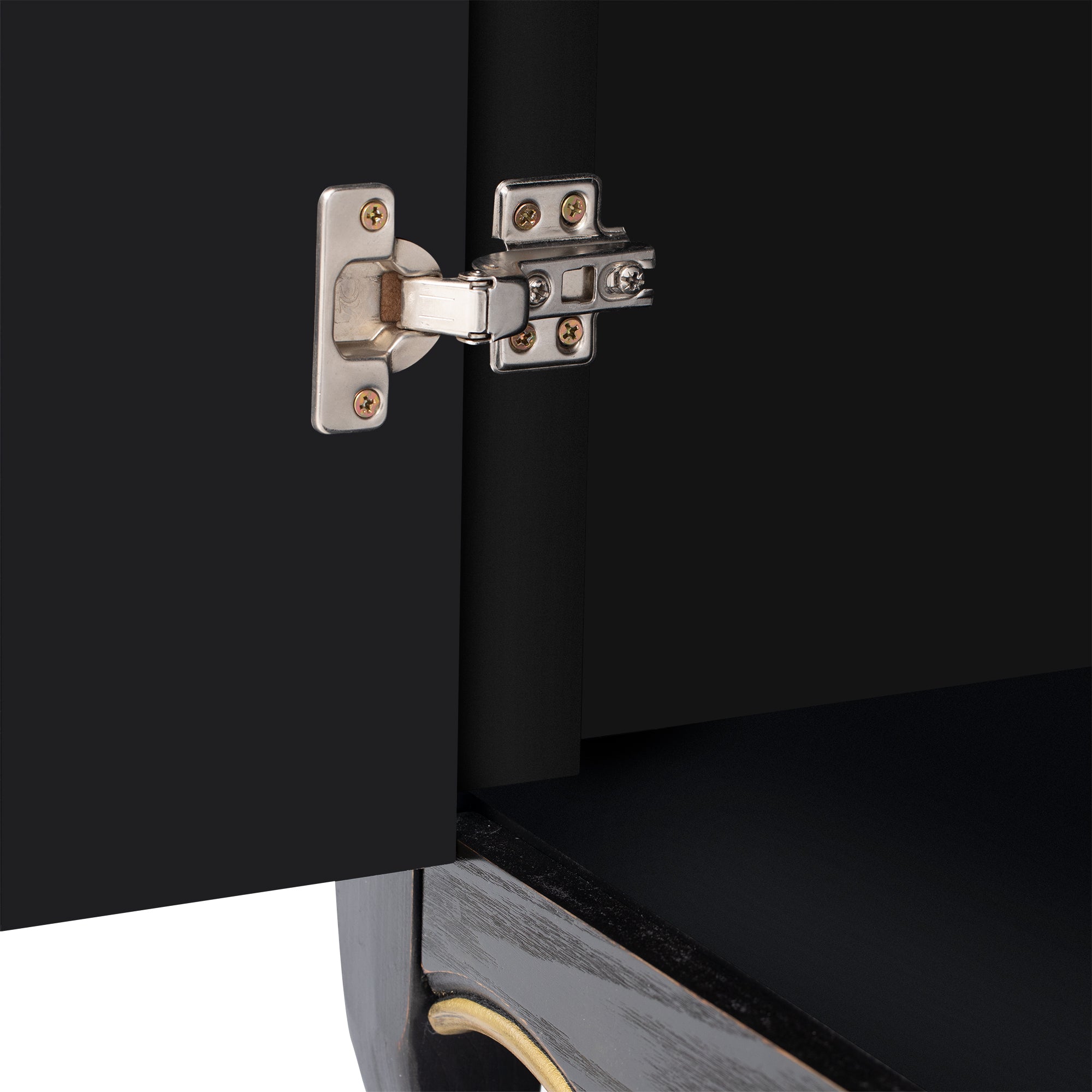 Accent Storage Cabinet with 2 Doors, Pure Hand Drawn, Solid Wood Legs