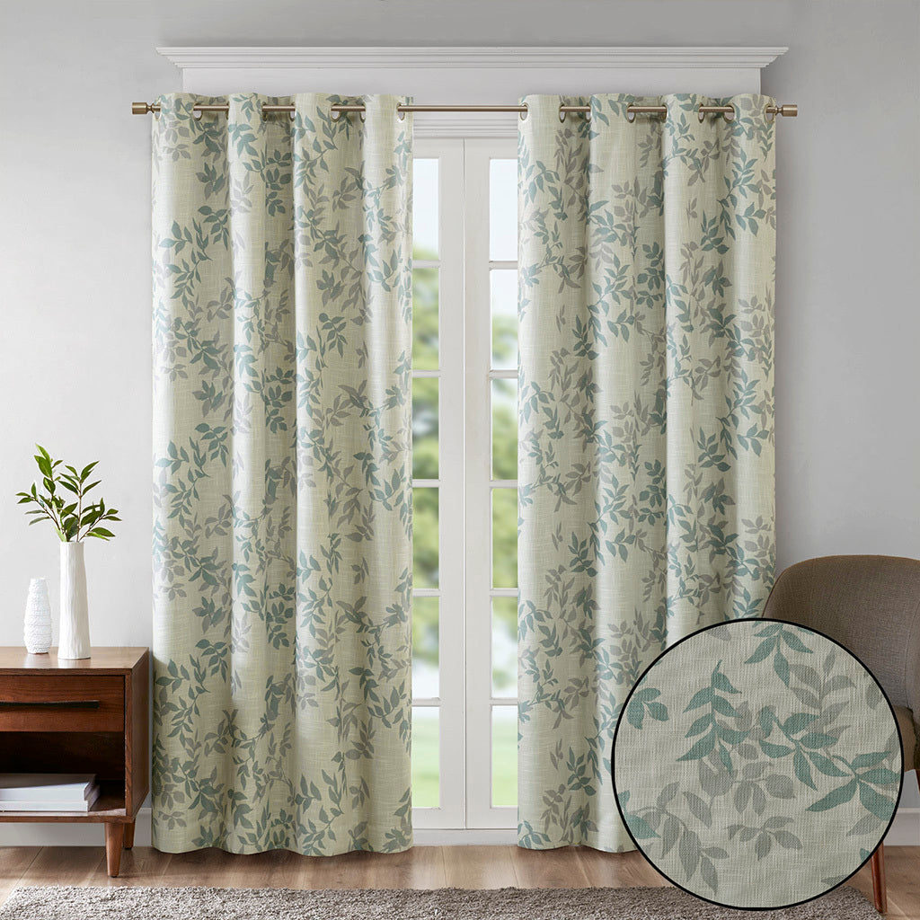 50x84" Printed Botanical Blackout Curtain Panel