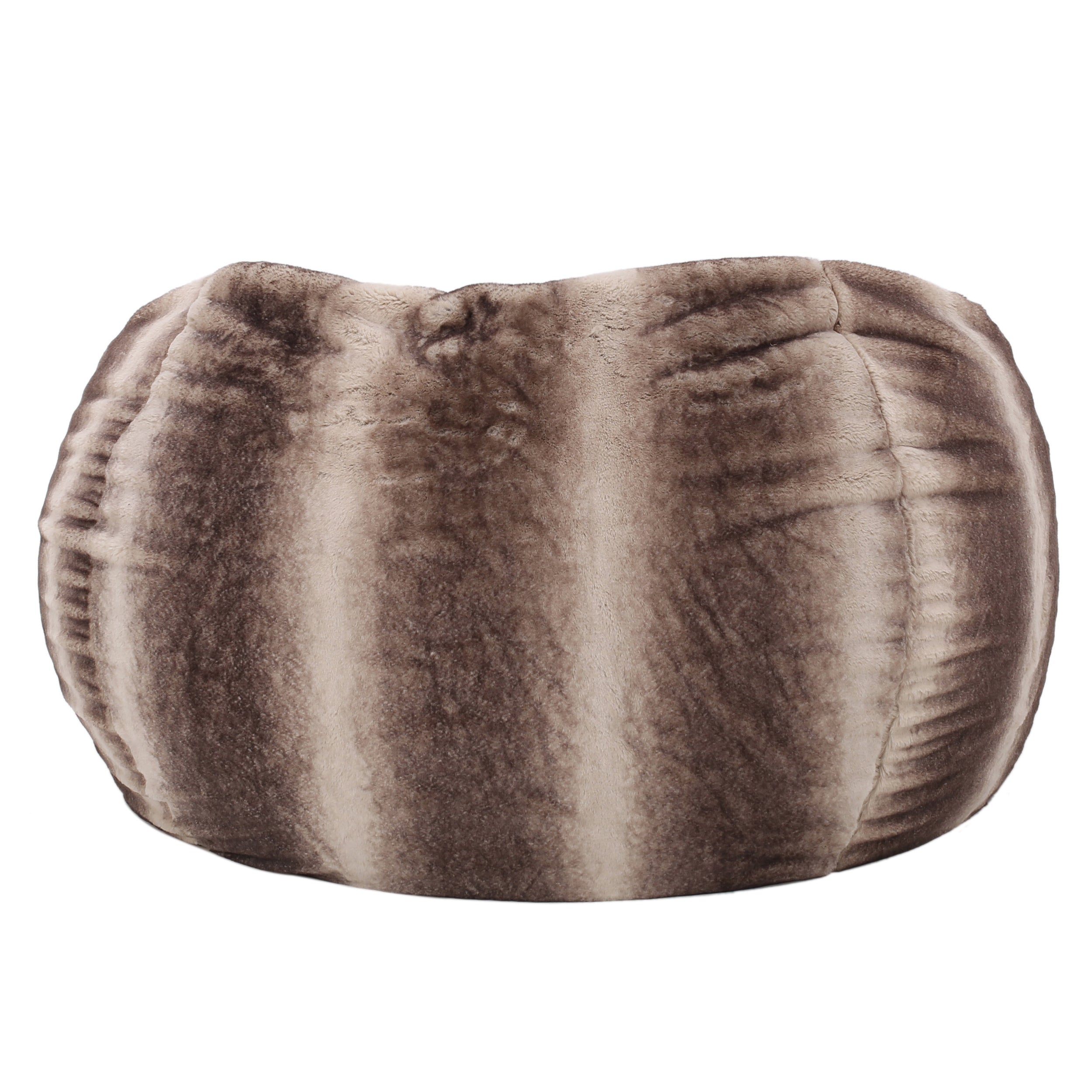 Modern Glam Faux Fur 3 Foot Bean Bag - Oak Brown