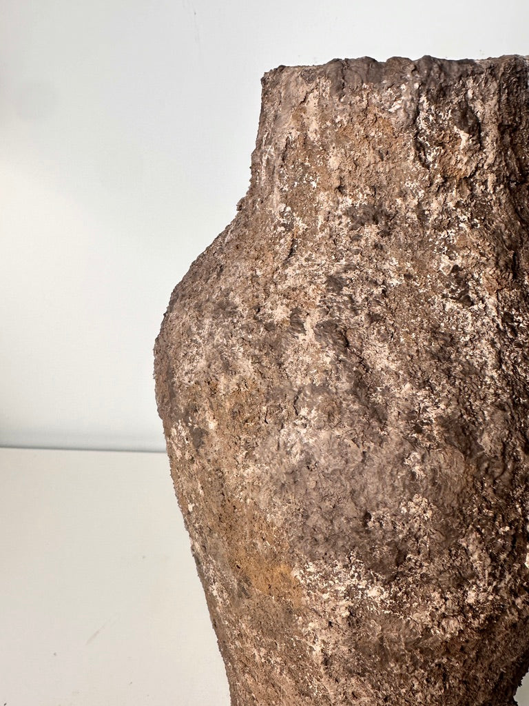 Rustic Tree Style Textured Hand-Painted Ceramic Vase 13" tall - Dark Brown