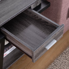 End Table Distressed Grey & Black
