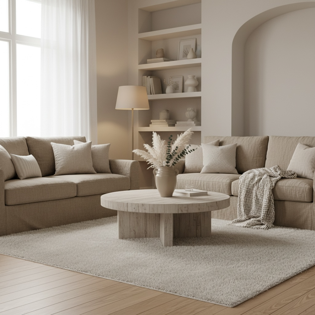 Minimalist Ceramic Vase with 2 handle 9" - Tan Matte