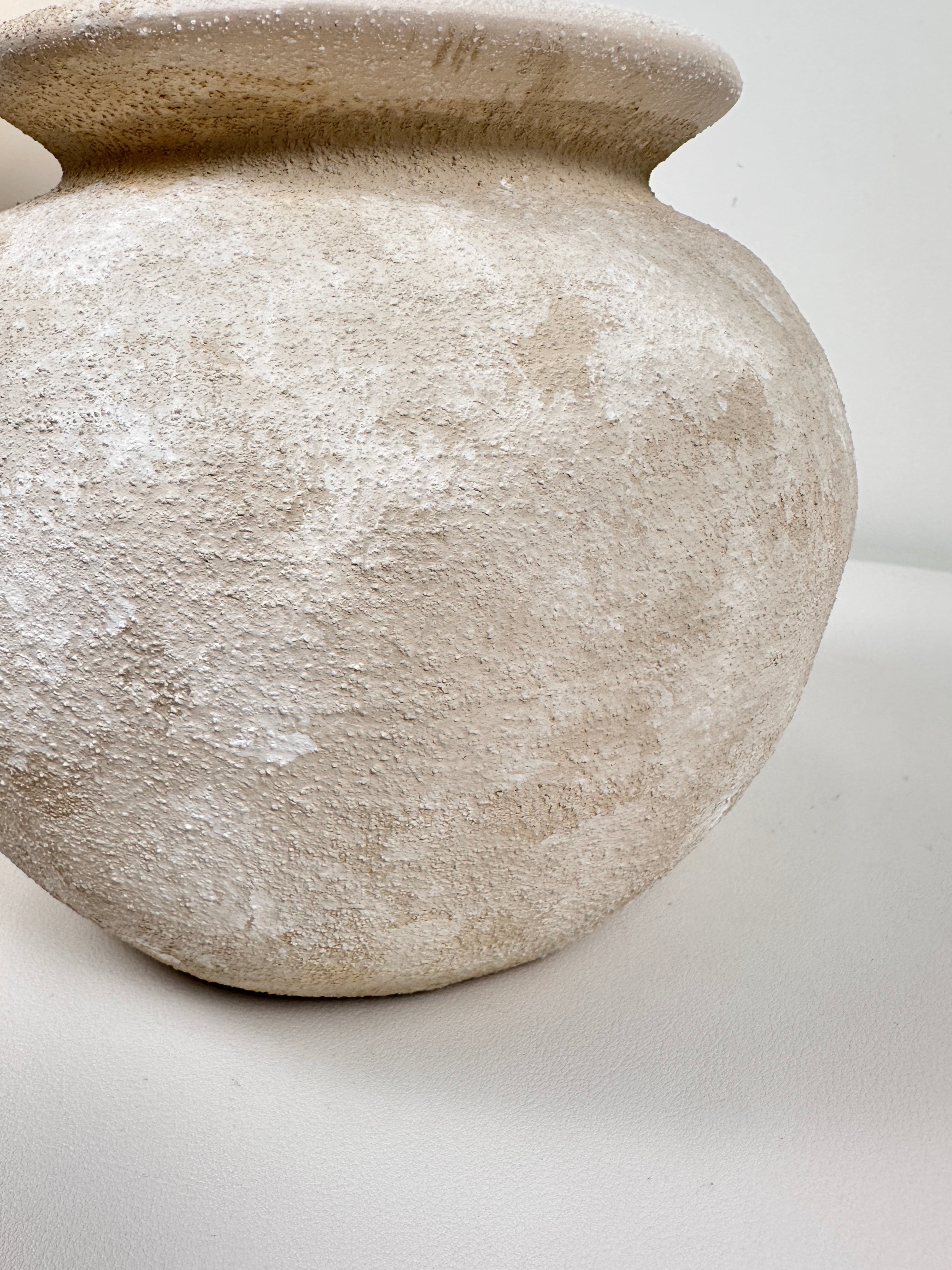 Minimalist Cream washed Vase 6.5" tall (8x8x6.5" dia 3.7")
