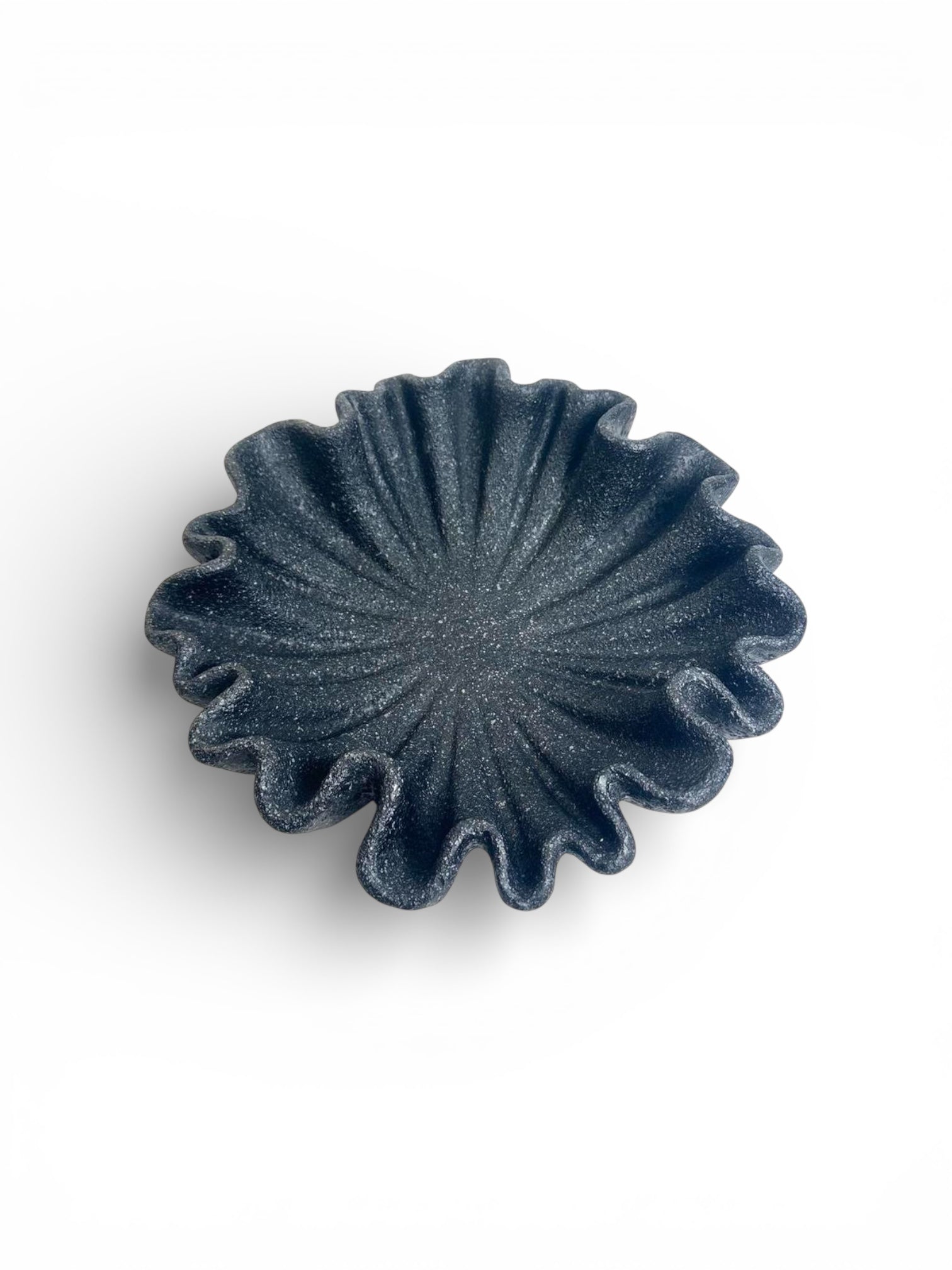 Minimalist Modern Flower Bowl Shape Tray 12x12x3“ - Black