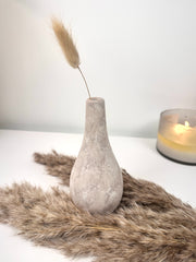 Small Decorative Ceramic Vase 6” tall - Hand-Painted Beige washed