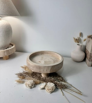 Boho Minimalist Rustic Paulownia Wood 10" long- Beige