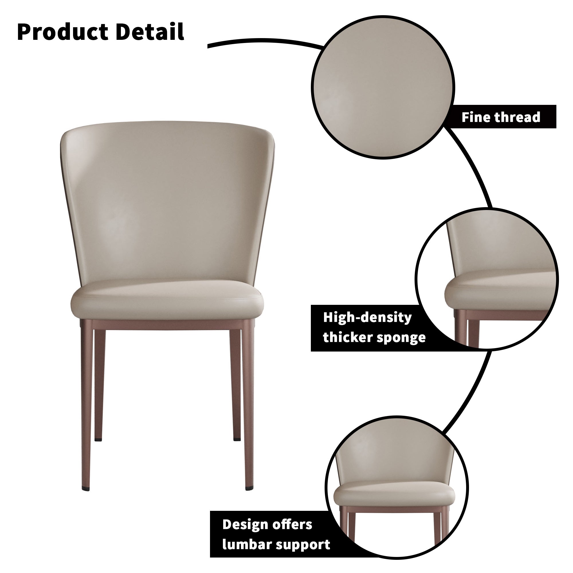 Modern Dining Chairs - White + Grey (Set of 2)