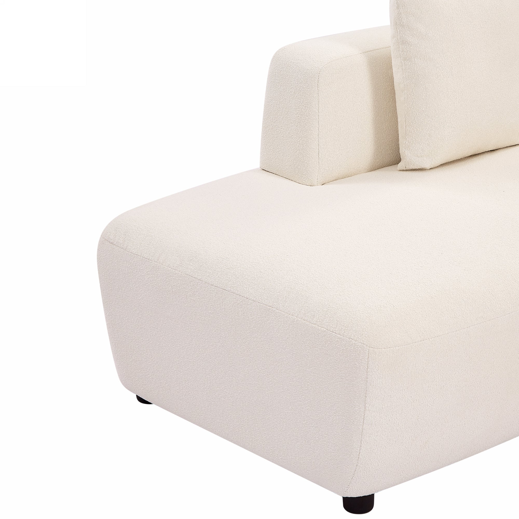 Contemporary 3-piece Sectional Sofa Free Convertible sofa with Four Removable Pillows - Beige