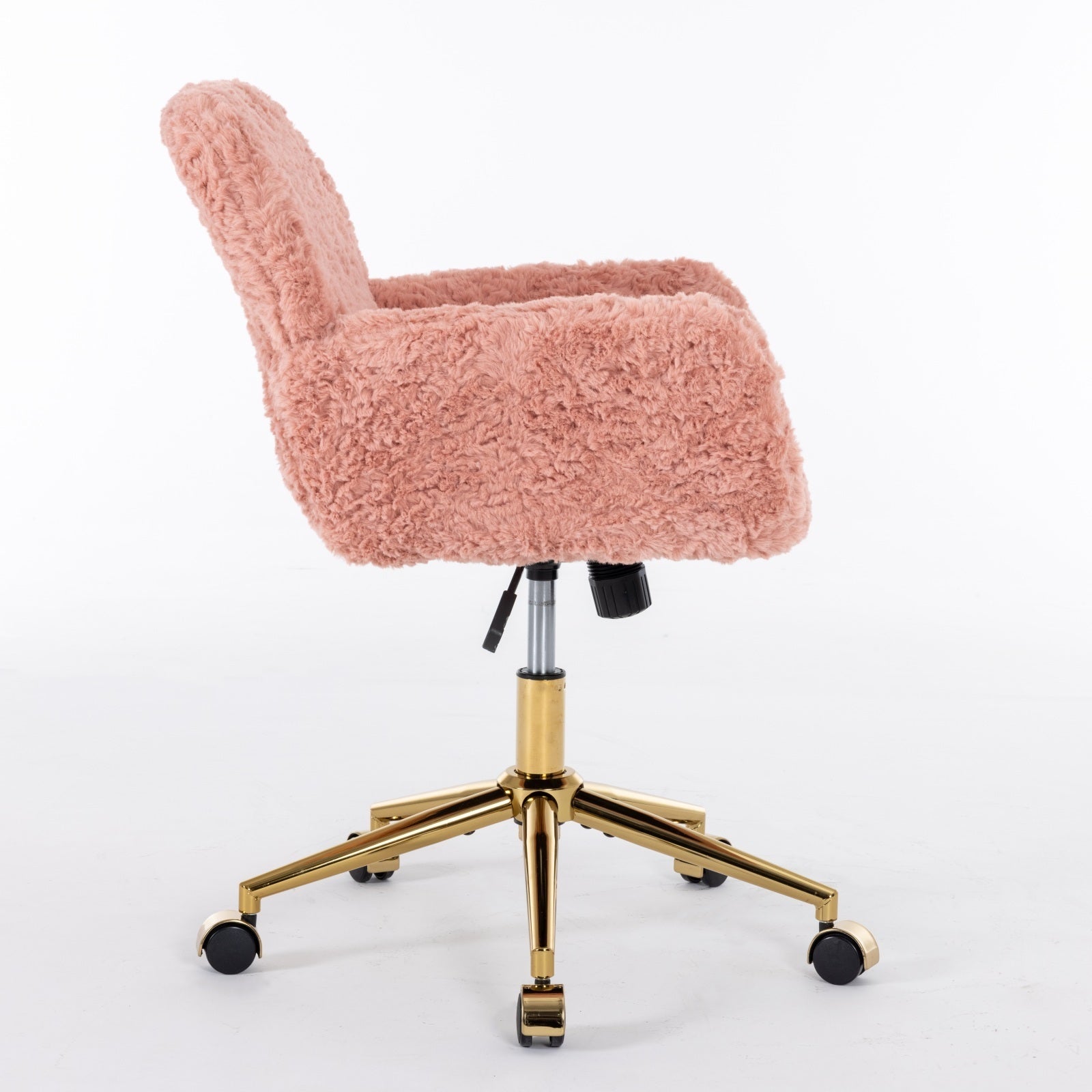 Office Chair with Golden Metal Base - Pink