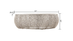 Contemporary Oval Coffee Table Silver