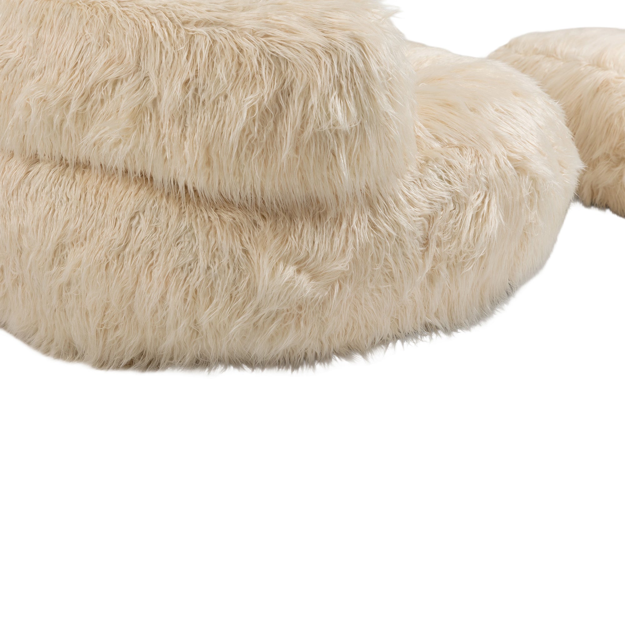 Bean Bag Chair Faux fur Lazy Sofa - Beige