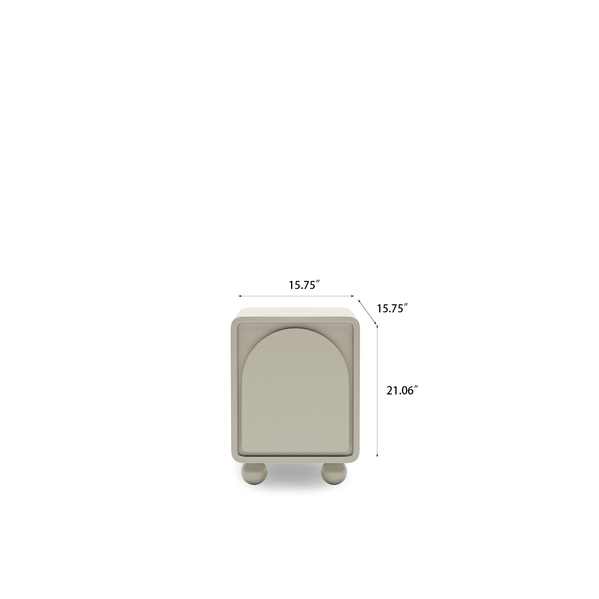 Wooden Nightstand with a Storage - White