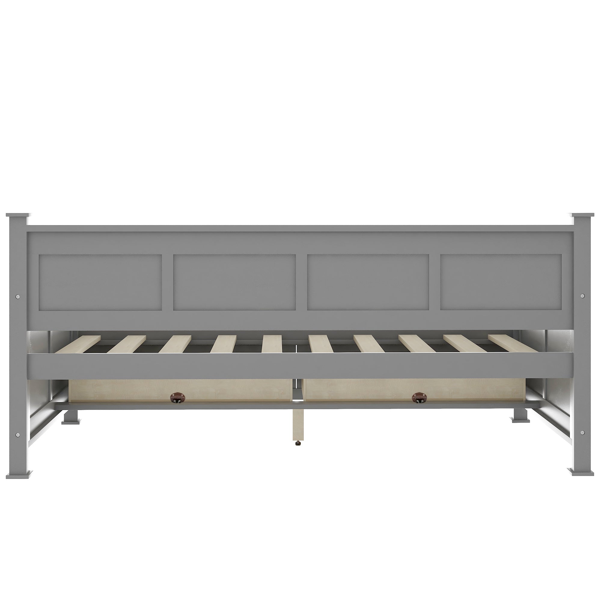 Twin Size Daybed with 2 Large Drawers, X-shaped Frame, Modern and Rustic Casual Style - Grey