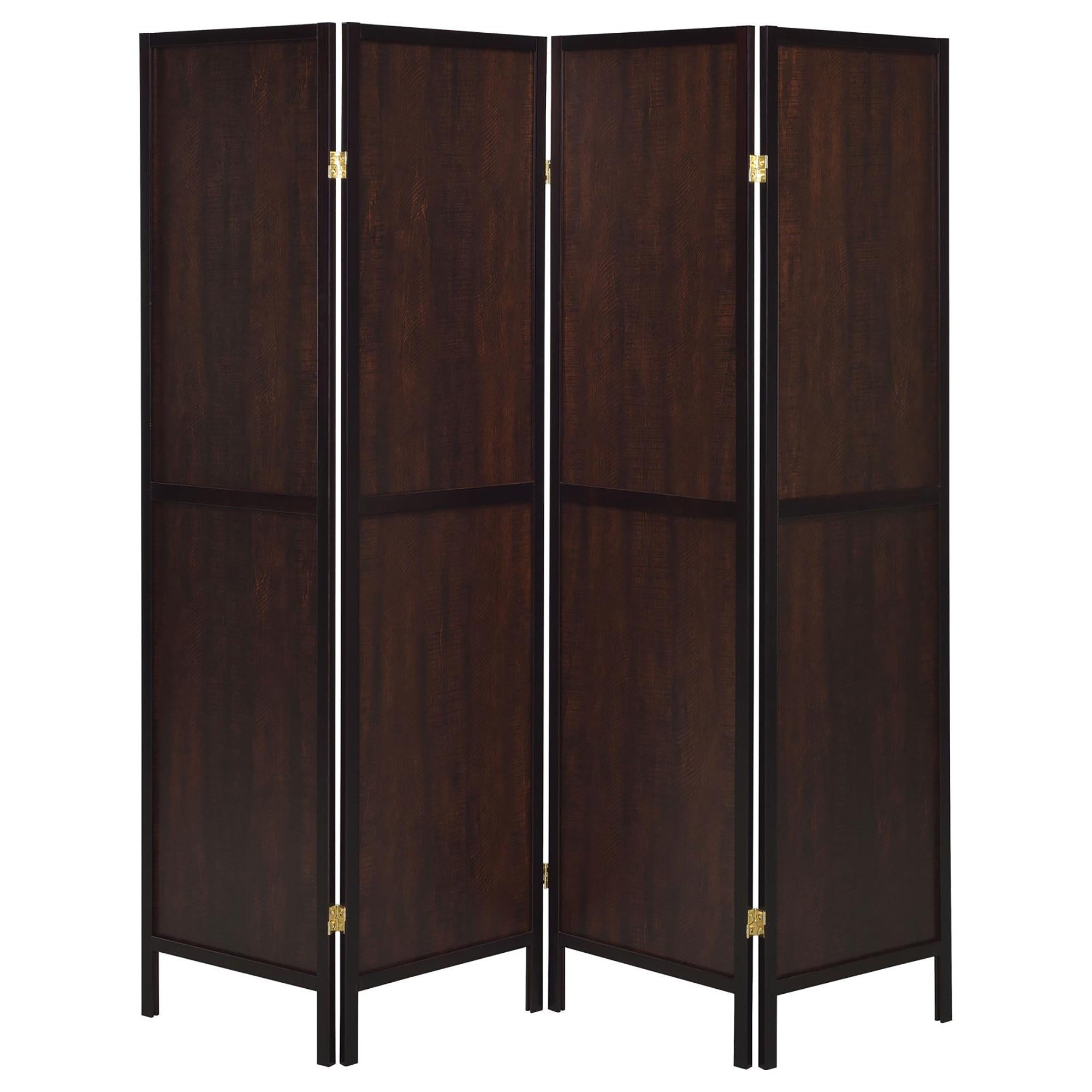 Rustic Cappuccino 4-Panel Folding Screen