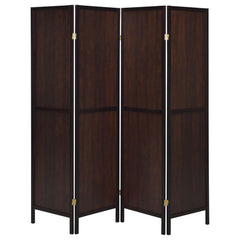 Rustic Cappuccino 4-Panel Folding Screen