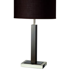 30" Tall Metal and Polyresin Table Lamp with Dark Espresso Finish, Fabric Shade