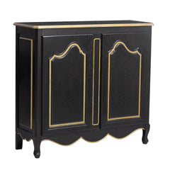 Accent Storage Cabinet with 2 Doors, Pure Hand Drawn, Solid Wood Legs