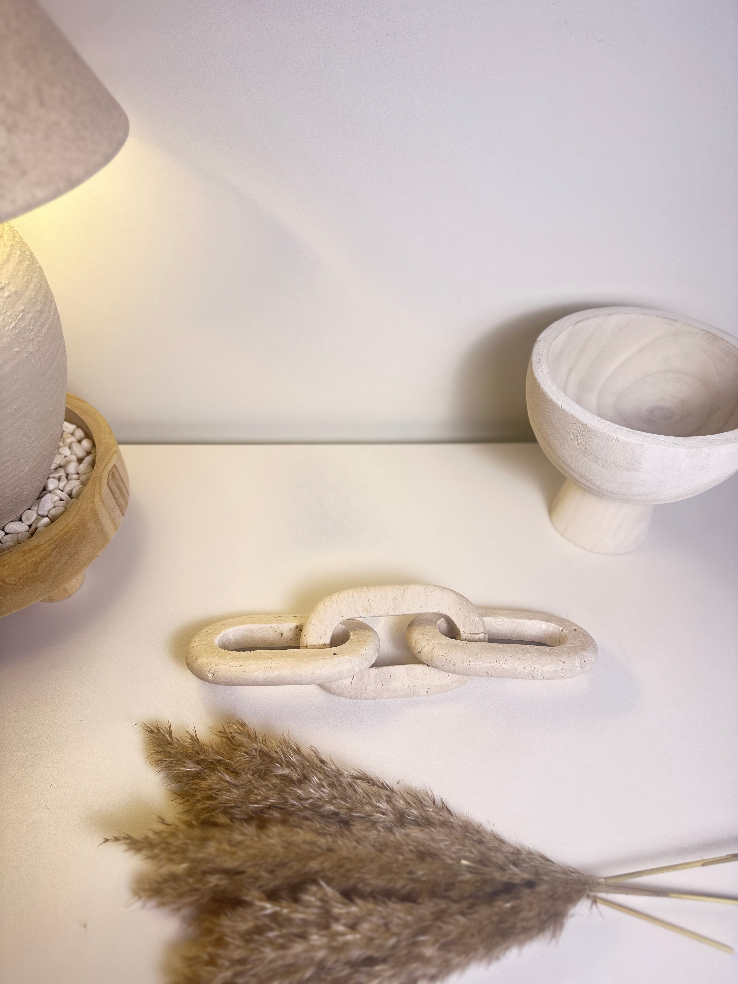 Travertine Stone Chain Decorative Accent Sand Color - Sand