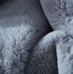 Cassilda Luxury Chinchilla Faux Fur Throw Blanket (50" x 60") - Grey