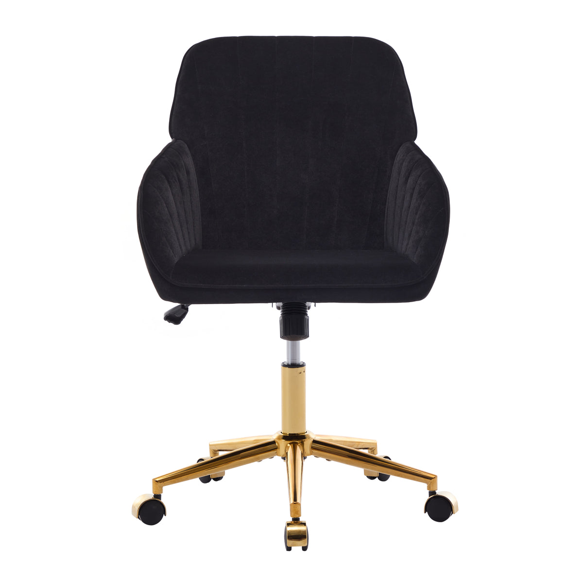 TY Adjustable Office Chair, Ergonomic Swivel Chair, Black Velvet, Comfortable for Long Sitting