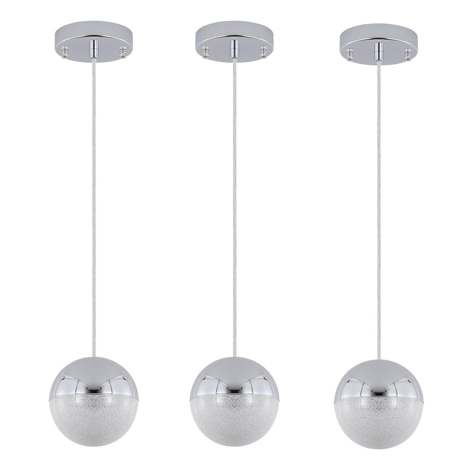 Pendant Light with Dimmable LED (Set of 3) - Chrome