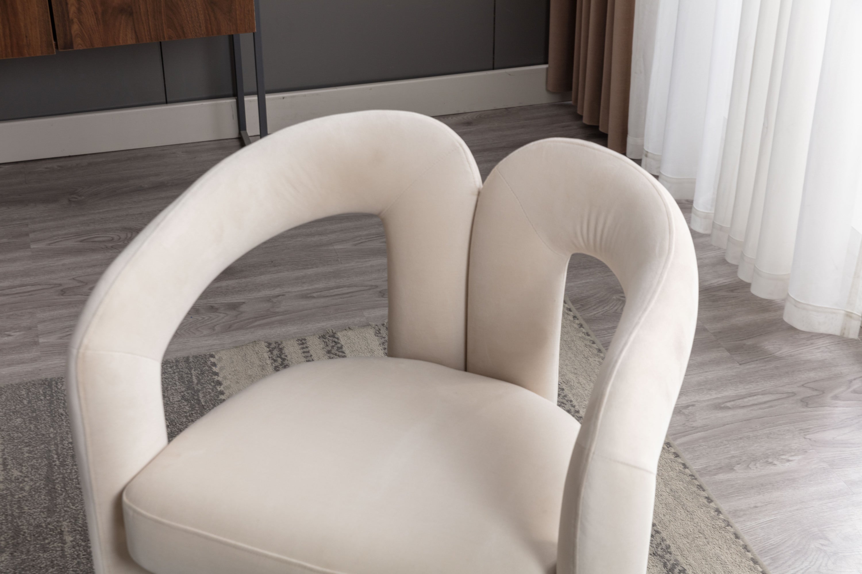 Contemporary Designed  Fabric Upholstered Accent/Dining Chair /Barrel Side Chairs Kitchen Armchair (Set of 2)