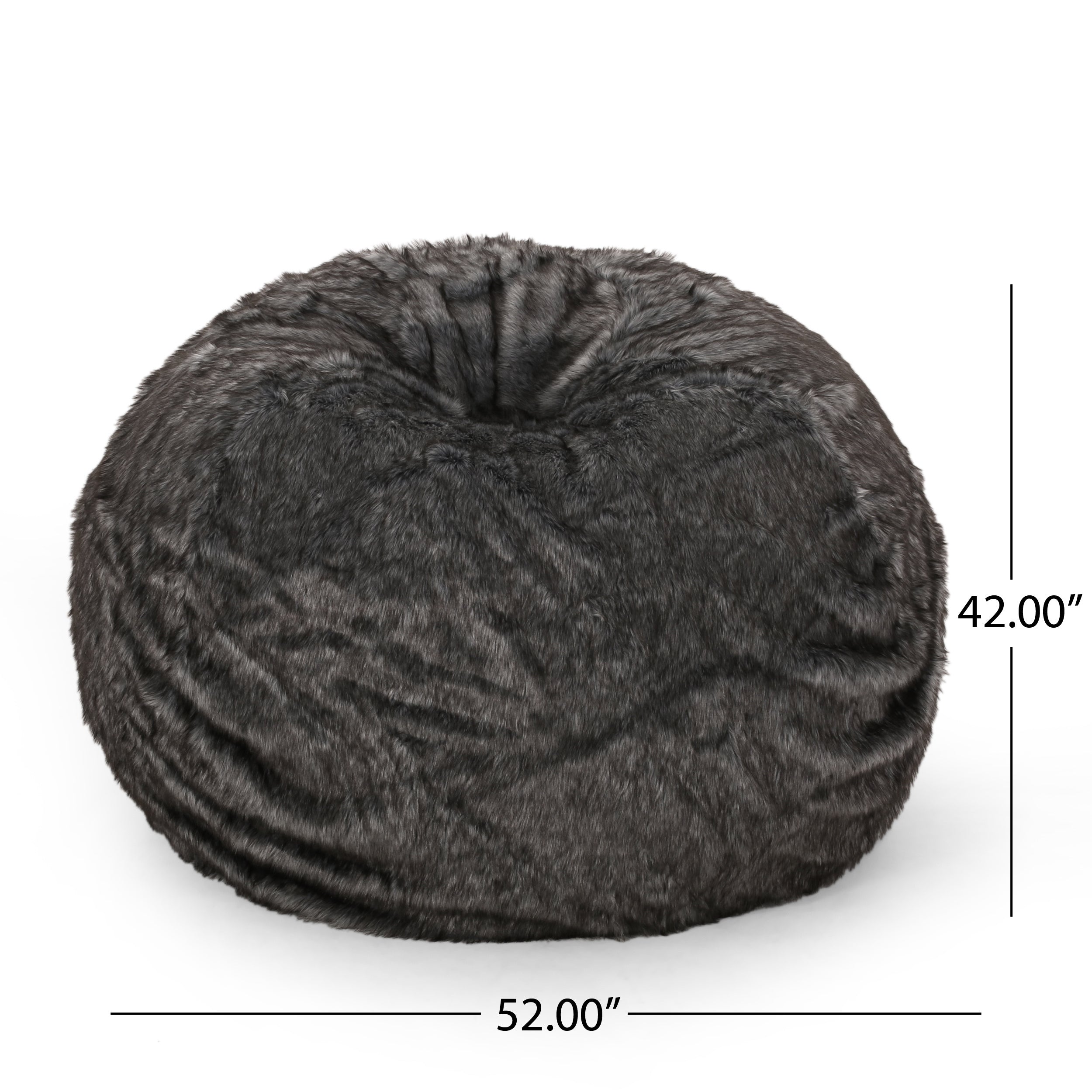 Modern Glam 5 Foot Short Faux Fur Bean Bag - Black and White