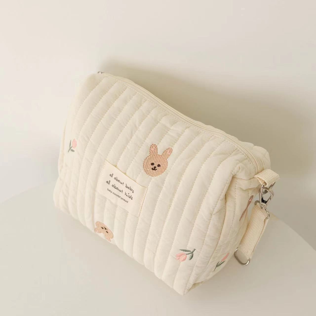 Cotton Zipper Embroidery Mummy Bag Trolley Pannier Bag