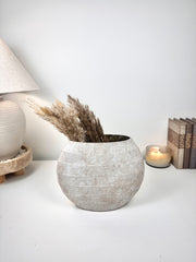 the Perfect Imperfect Mosaic Glass Vase 9" tall - beige washed