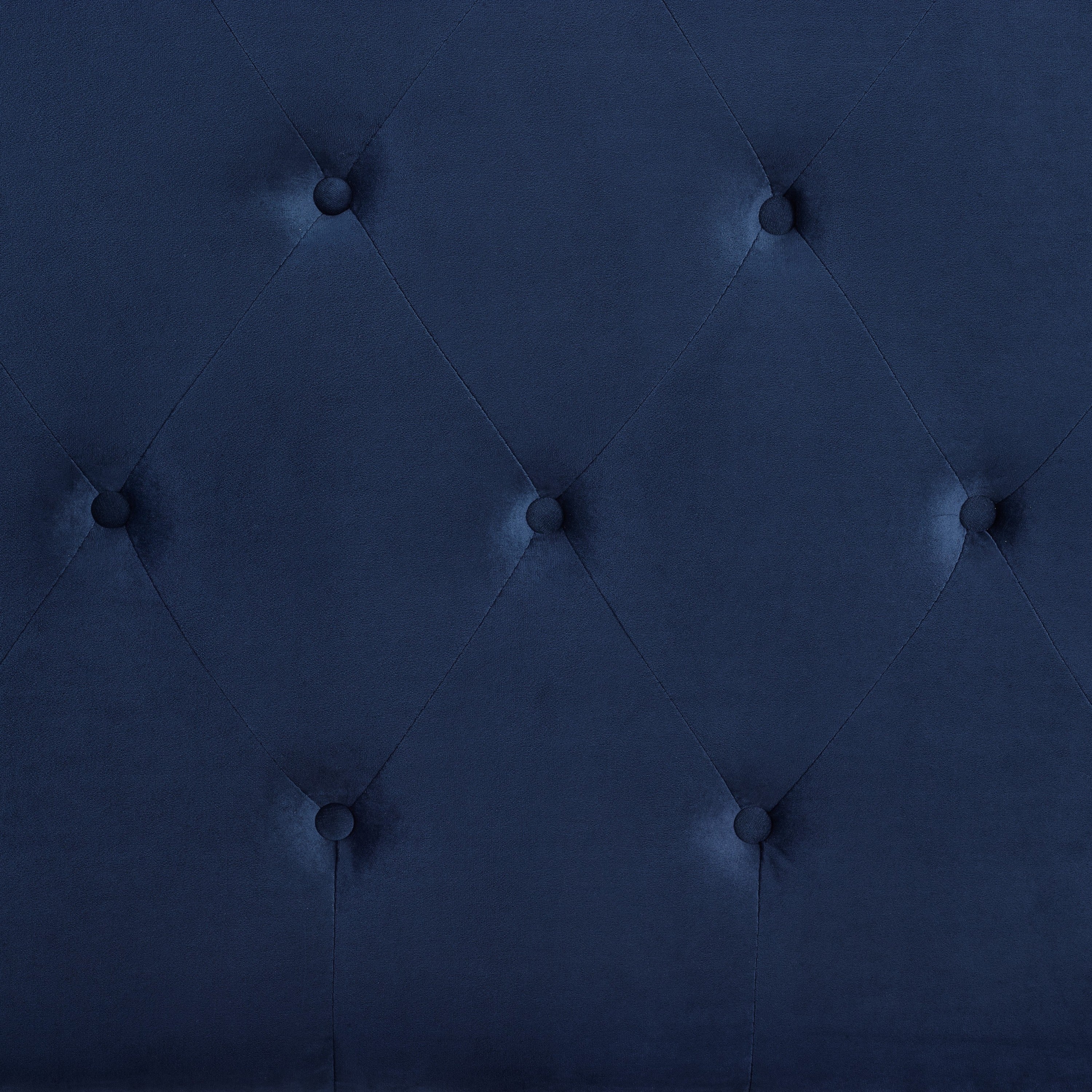 Queen Size Summit Fabric Button Tufted Wingback Upholstered Bed with Nail Head Trim, Blue