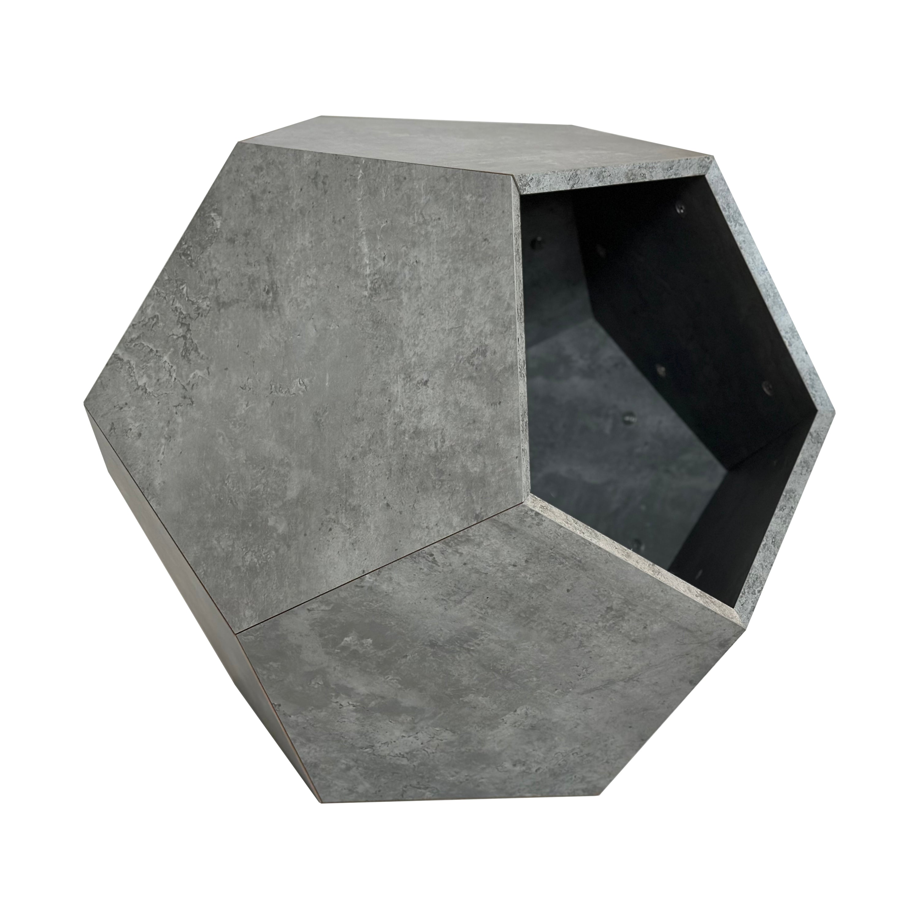 25.98"Modern Pet Furniture Cat Litter Side Table,  Cement Gray