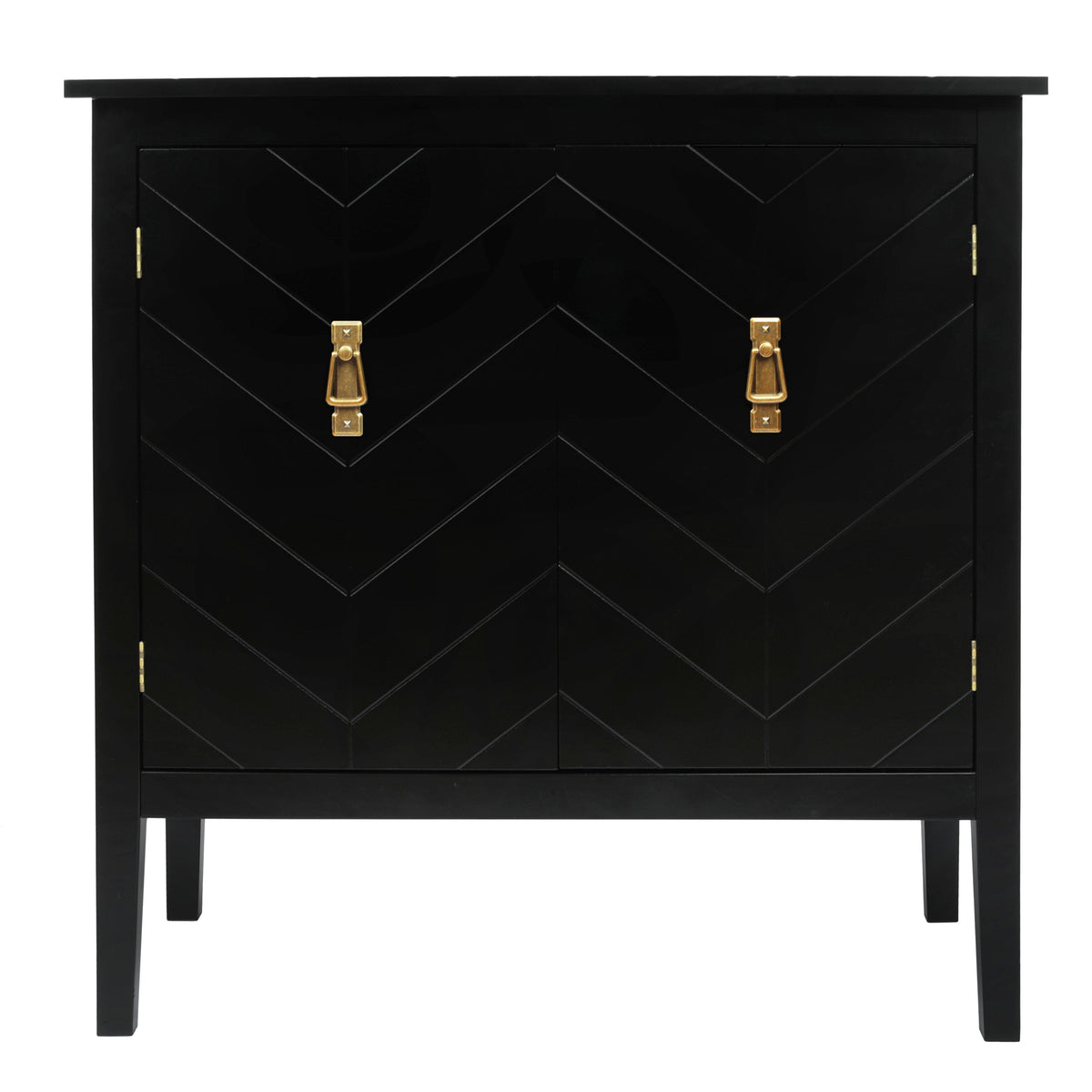 Vintage Style 2-Door Wooden Sideboard Cabinet for Living Room, Dining Room, or Office – Black Wood