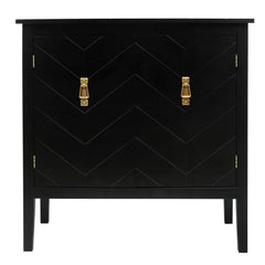 Vintage Style 2-Door Wooden Sideboard Cabinet for Living Room, Dining Room, or Office – Black Wood