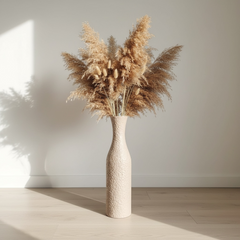 Minimalist Floor Vase 20" tall, Tan Matte