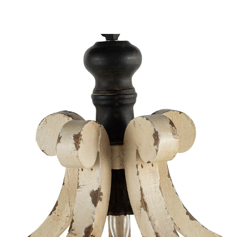 Farmhouse Chandelier Distressed White Pendant French Country Wood