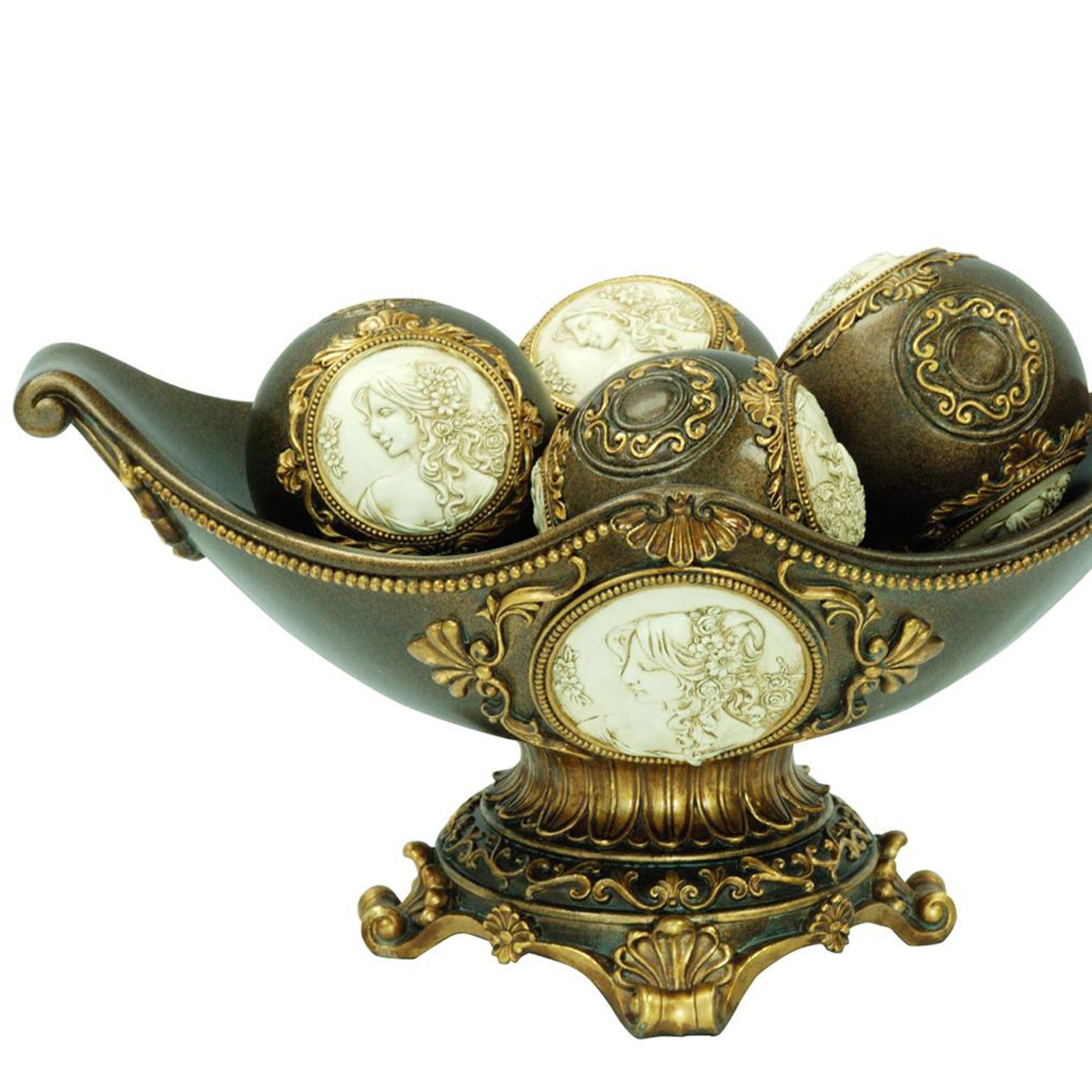 8" Tall Decorative Bowl, Bronze finish