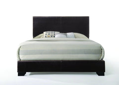 Modern Eastern King Bed - Brown PU