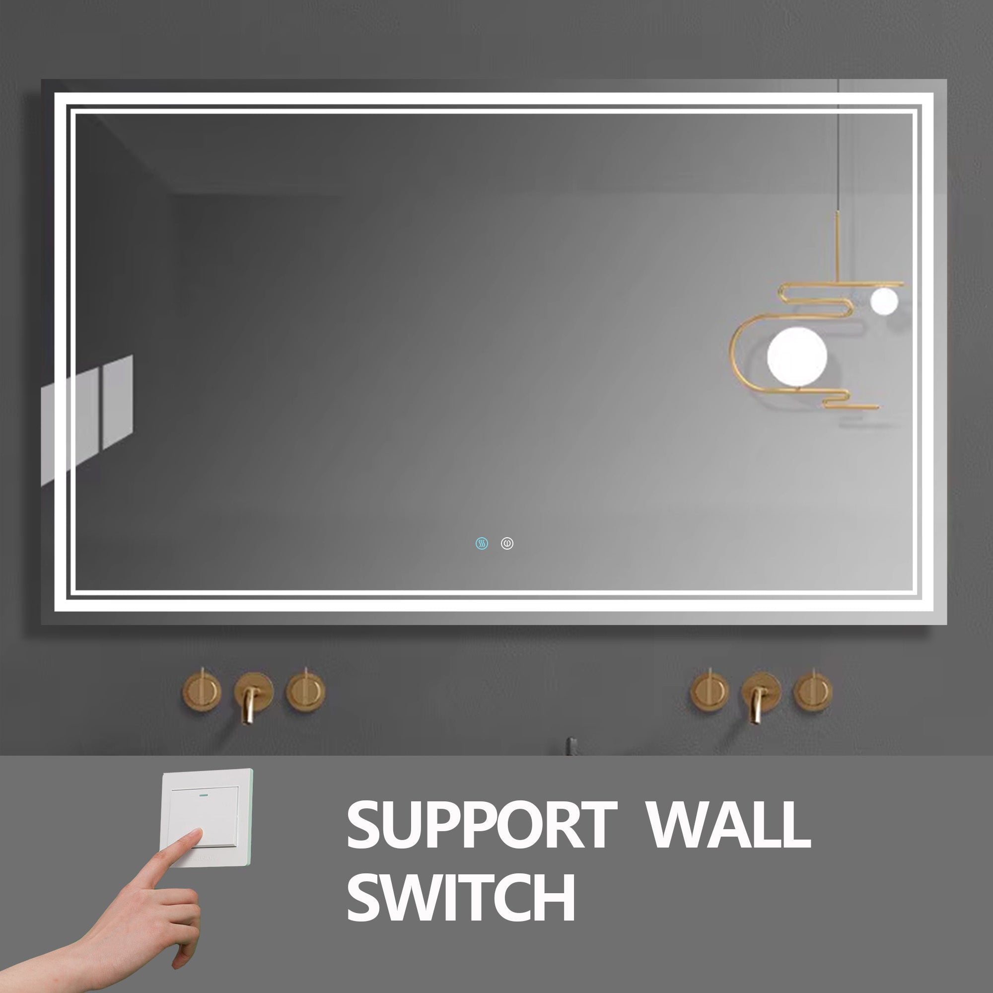 60x36 LED Mirror for Bathroom Adjustable 3 Color, Dimmable Vanity Mirror with Lights, Anti-Fog, Touch Control Wall Mounted Bathroom Mirror - Vertical